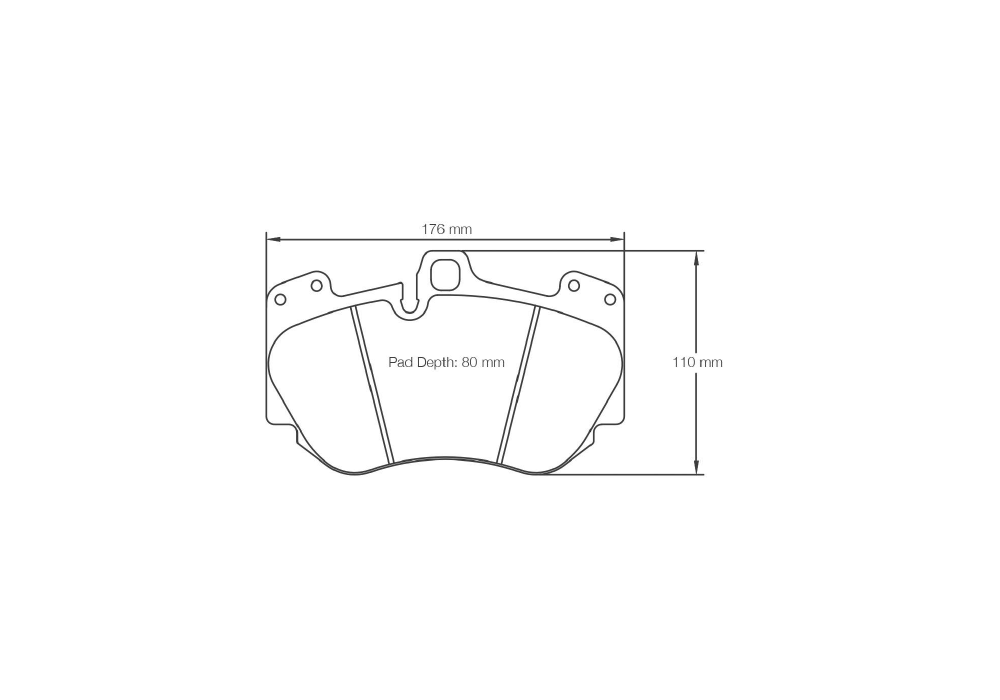 Pagid Racing Brake Pads – Shape 4907 (RSC 1, RSC 2, RSL 29) - pad shape drawing