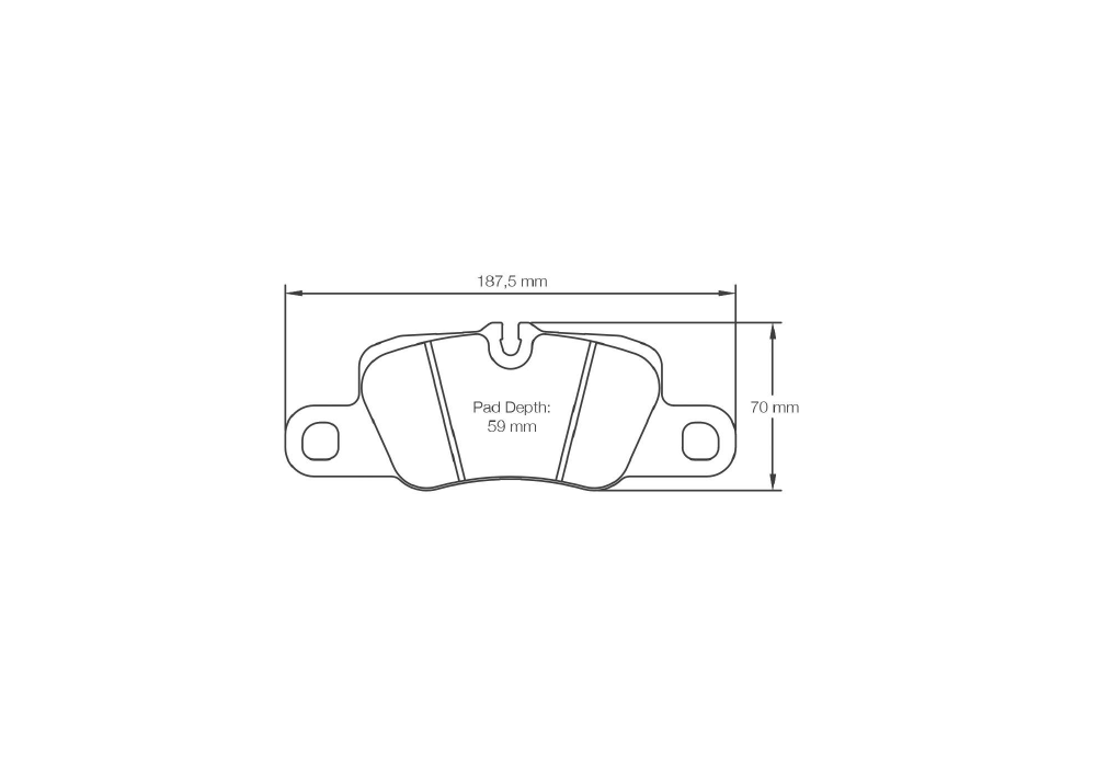 Pagid Racing Brake Pads – Shape 4909 (RSC 1, RSL 1, RSL 29) - pad shape drawing