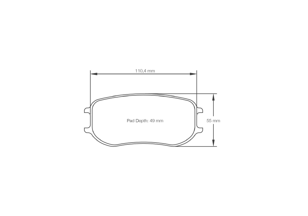 Pagid Racing Brake Pads – Shape 4921 (RSL 29) - pad shape drawing