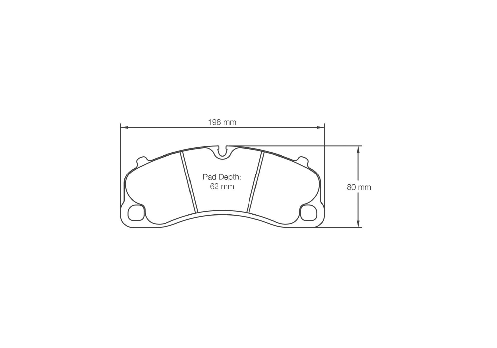 Pagid Racing Brake Pads – Shape 4924 (RSL 1, RSL 29, RST 1, RST 3) - pad shape drawing