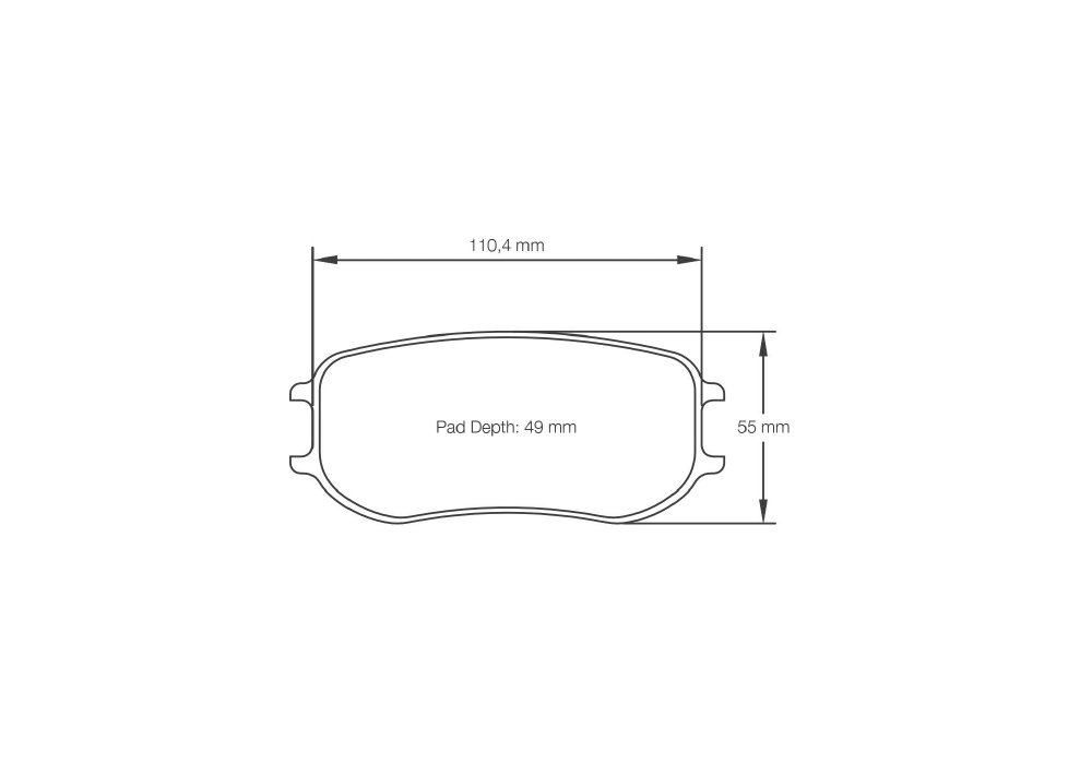 Pagid Racing Brake Pads – Shape 4929 - pad shape drawing