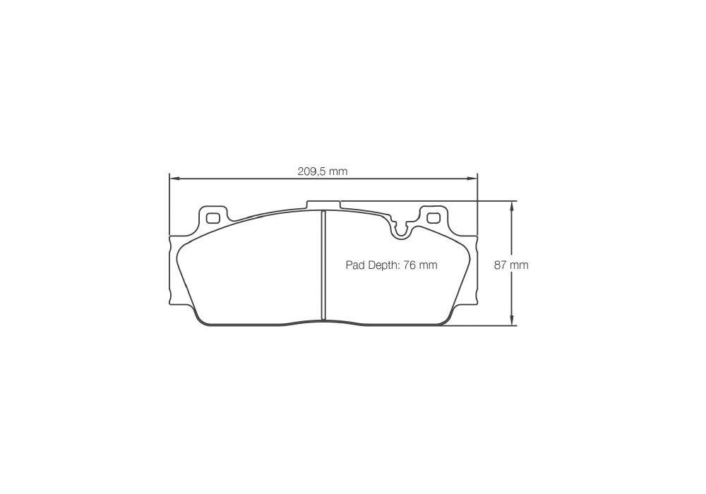 Pagid Racing Brake Pads – Shape 4934 (RSC 1, RSL 29) - pad shape drawing