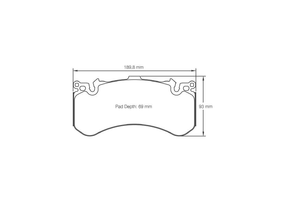 Pagid Racing Brake Pads – Shape 4937 (RSC 1) - pad shape drawing