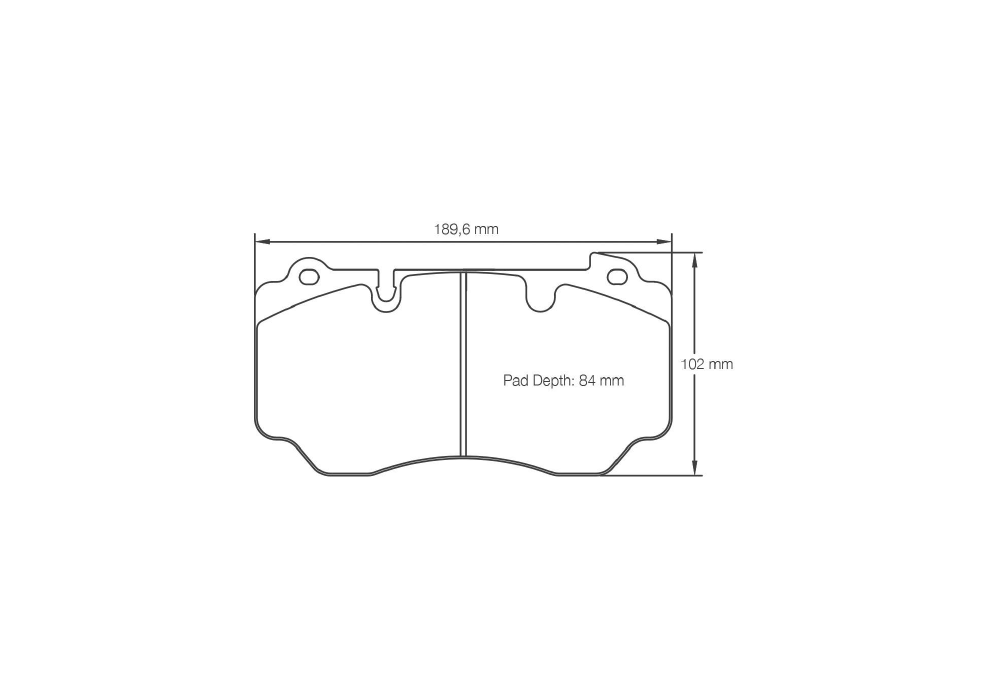 Pagid Racing Brake Pads – Shape 4941 (RSC 1) - pad shape drawing