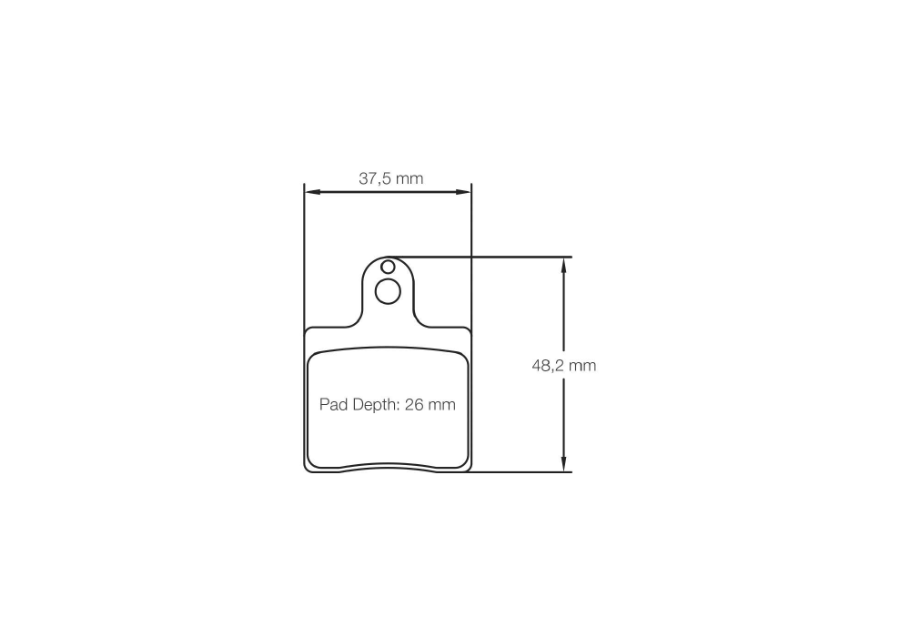 Pagid Racing Brake Pads – Shape 5101 (K 1, K 2) - pad shape drawing