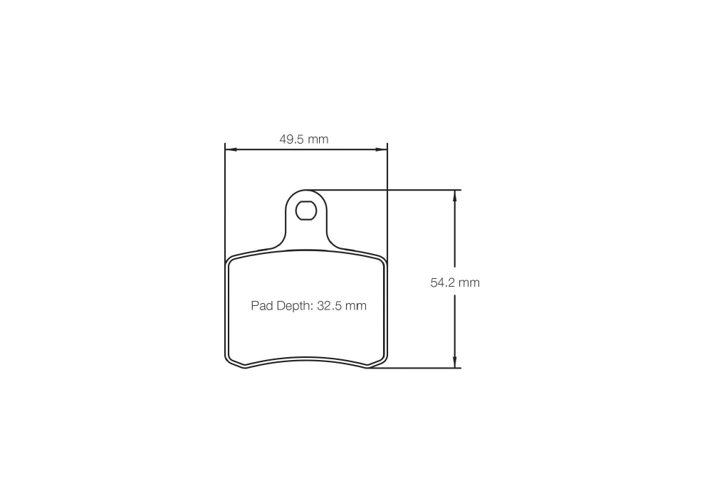 Pagid Racing Brake Pads – Shape 5103 (K 1, K 2) - pad shape drawing