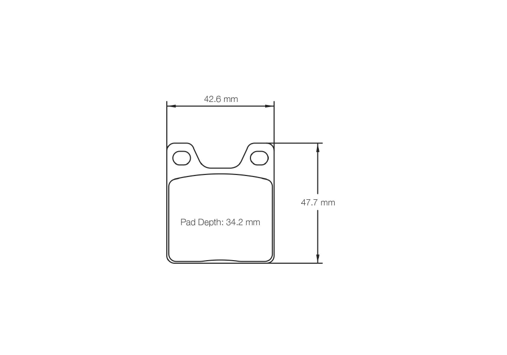 Pagid Racing Brake Pads – Shape 5104 (K 1, K 2) - pad shape drawing