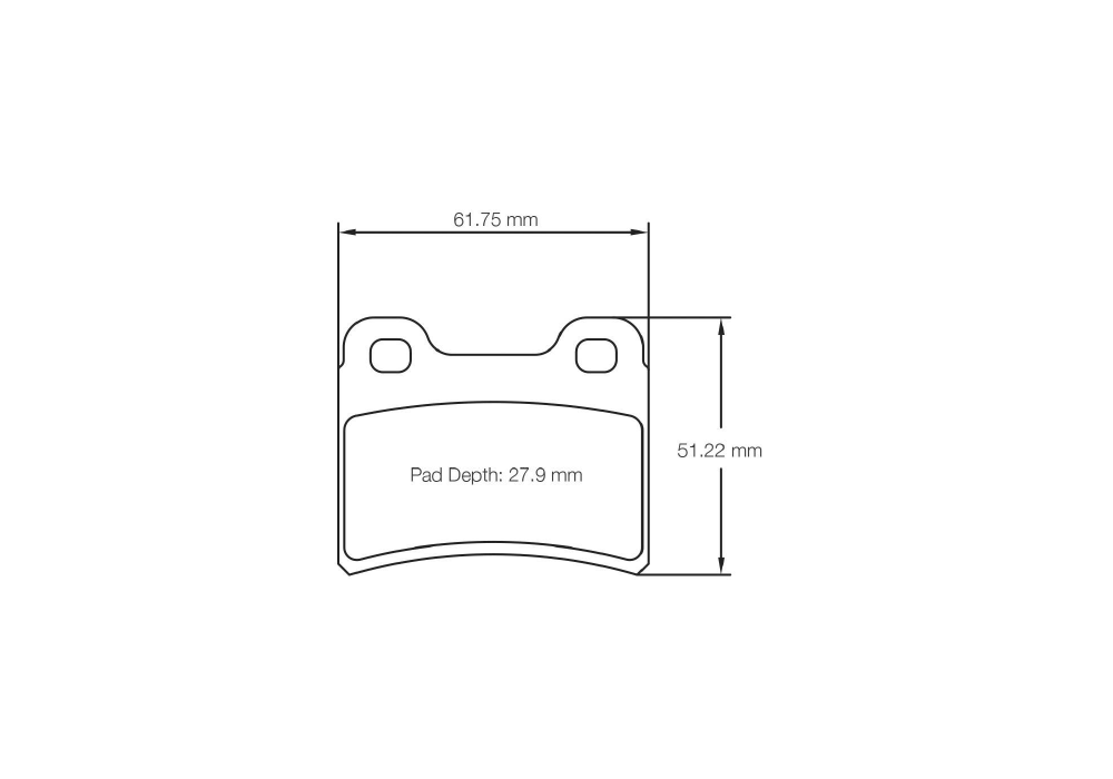 Pagid Racing Brake Pads – Shape 5105 (K 1, K 2) - pad shape drawing