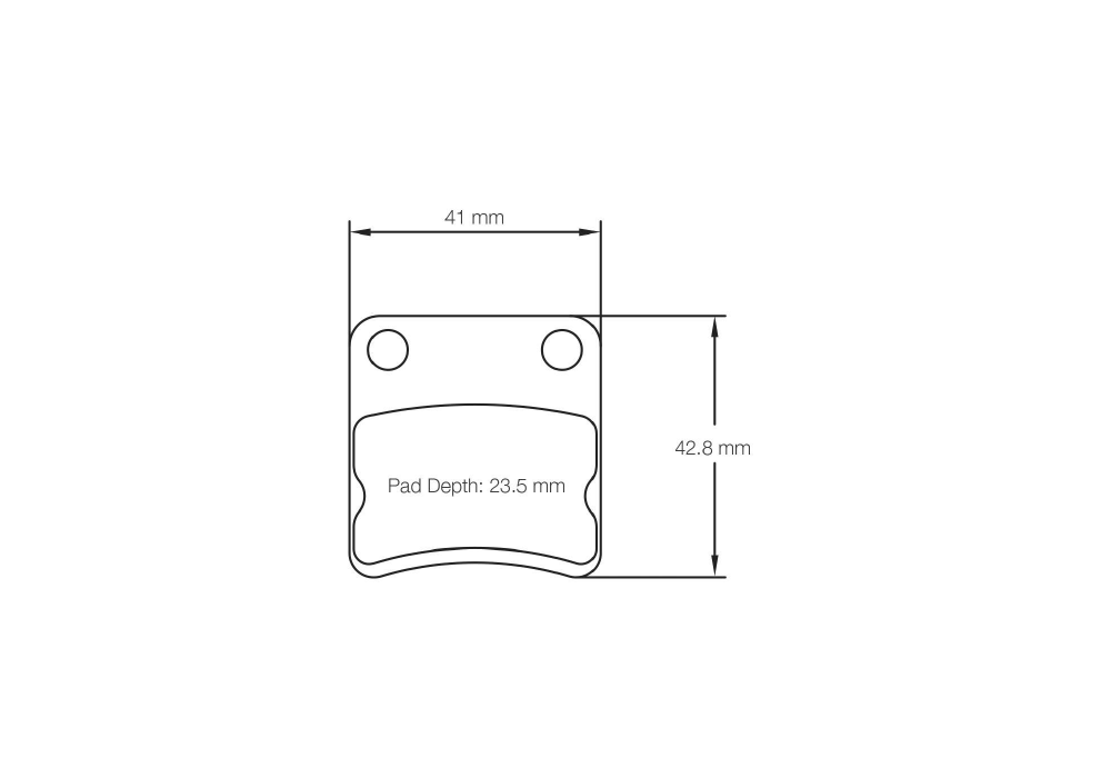 Pagid Racing Brake Pads – Shape 5106 (K 1, K 2) - pad shape drawing