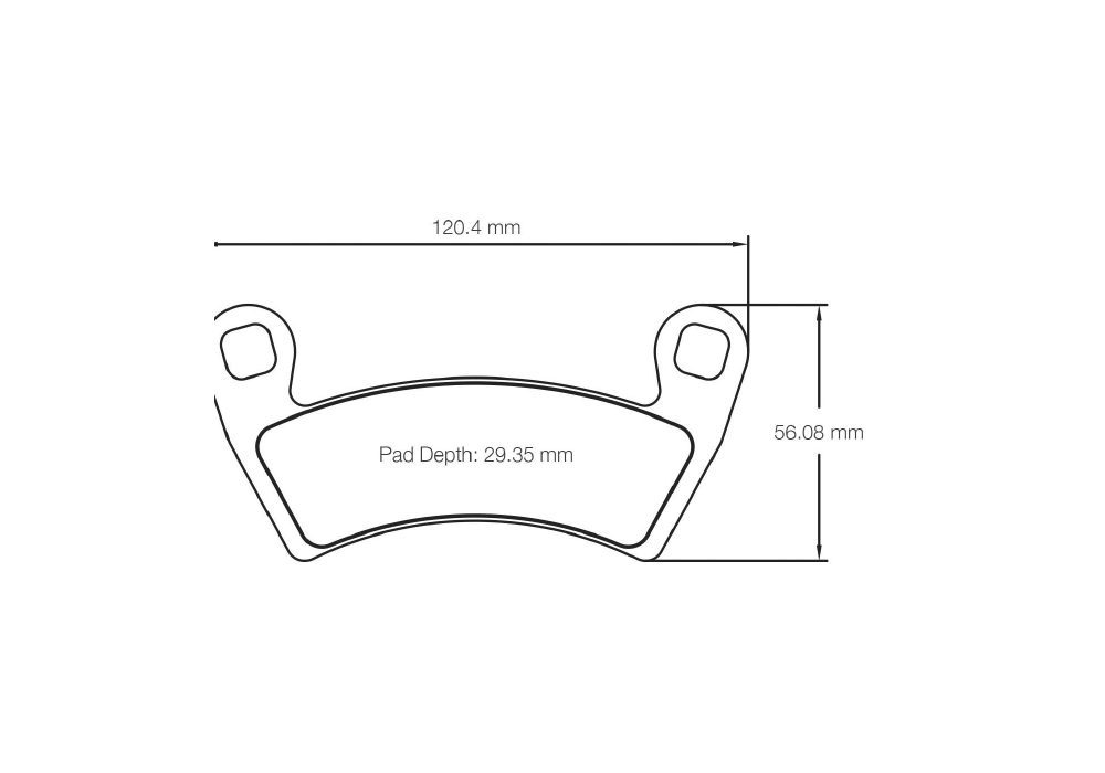 Pagid Racing Brake Pads – Shape 6000 (UT 1, UT 2) - pad shape drawing