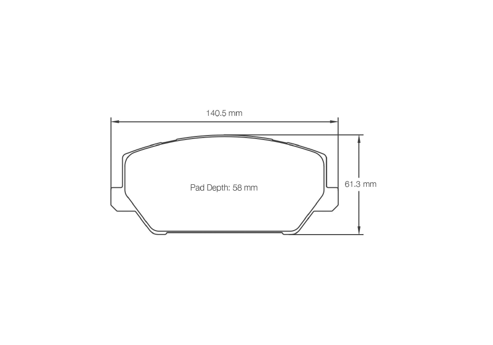 Pagid Racing Brake Pads – Shape 7034 (RSL 2) - pad shape drawing