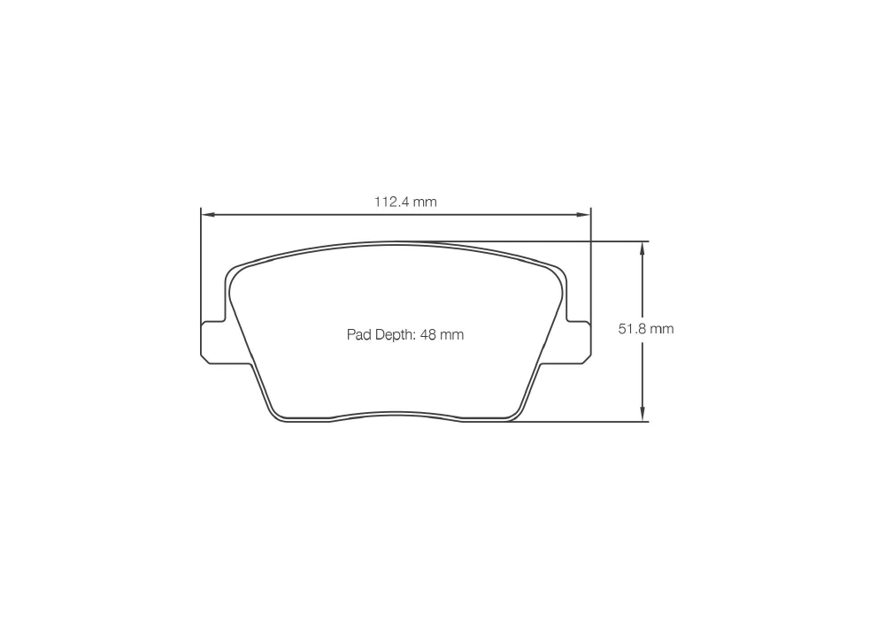 Pagid Racing Brake Pads – Shape 7035 (RSL 2) - pad shape drawing