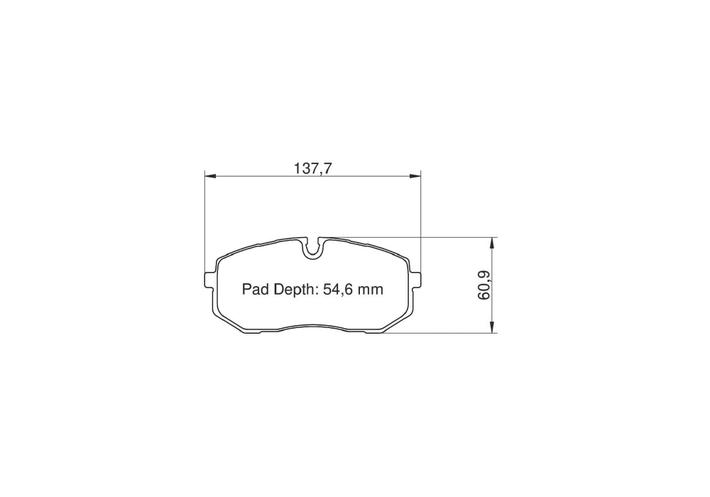 Pagid Racing Brake Pads – Shape 7036 (RSL 29, RST 1) - pad shape drawing