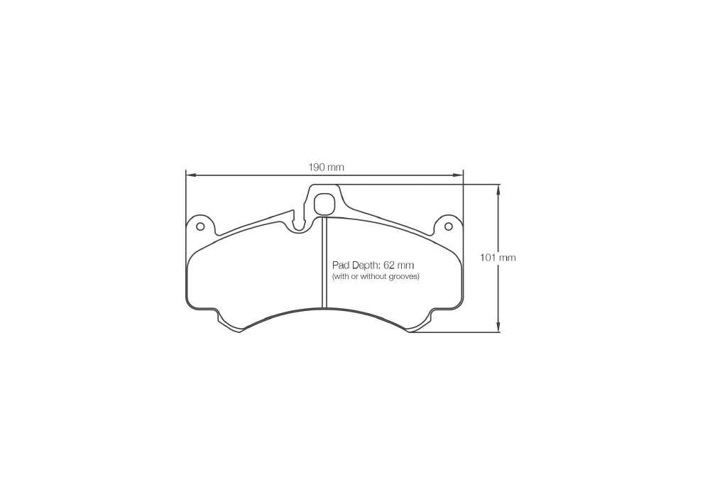 Pagid Racing Brake Pads – Shape 8003 (RSL 29, RSL 1, RSL 1E) - pad shape drawing