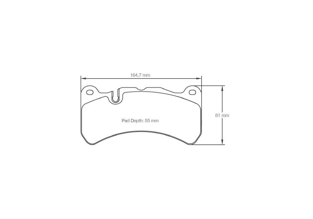 Pagid Racing Brake Pads – Shape 8005 (RSL 19, RSL 1) - pad shape drawing
