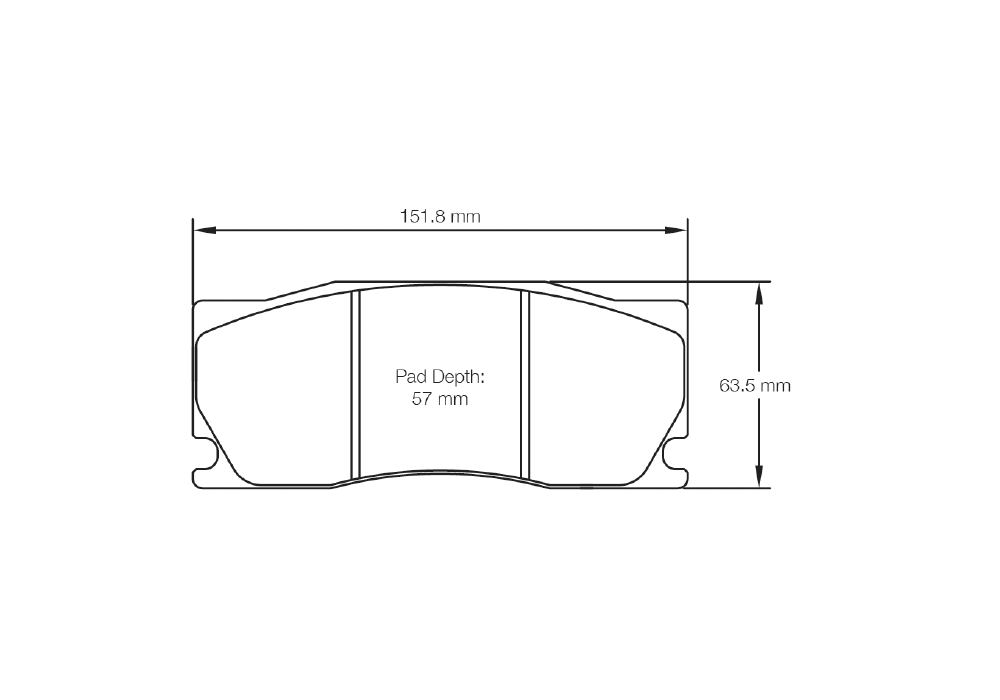 Pagid Racing Brake Pads – Shape 8007 (RSL 29) - pad shape drawing