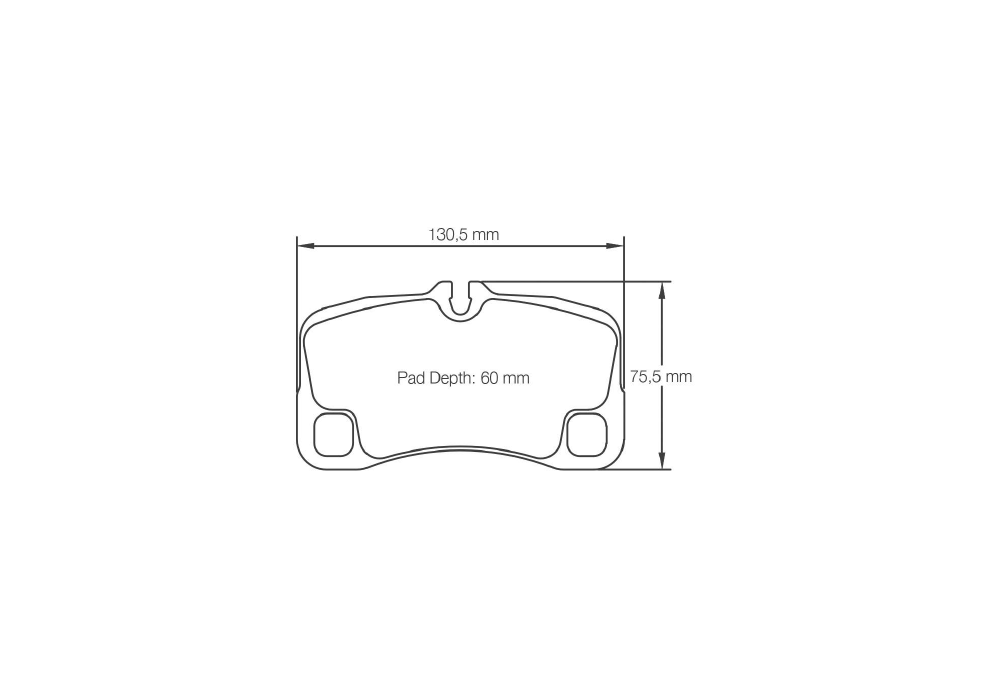 Pagid Racing Brake Pads – Shape 8008 (RSL 29, RSL 1) - pad shape drawing