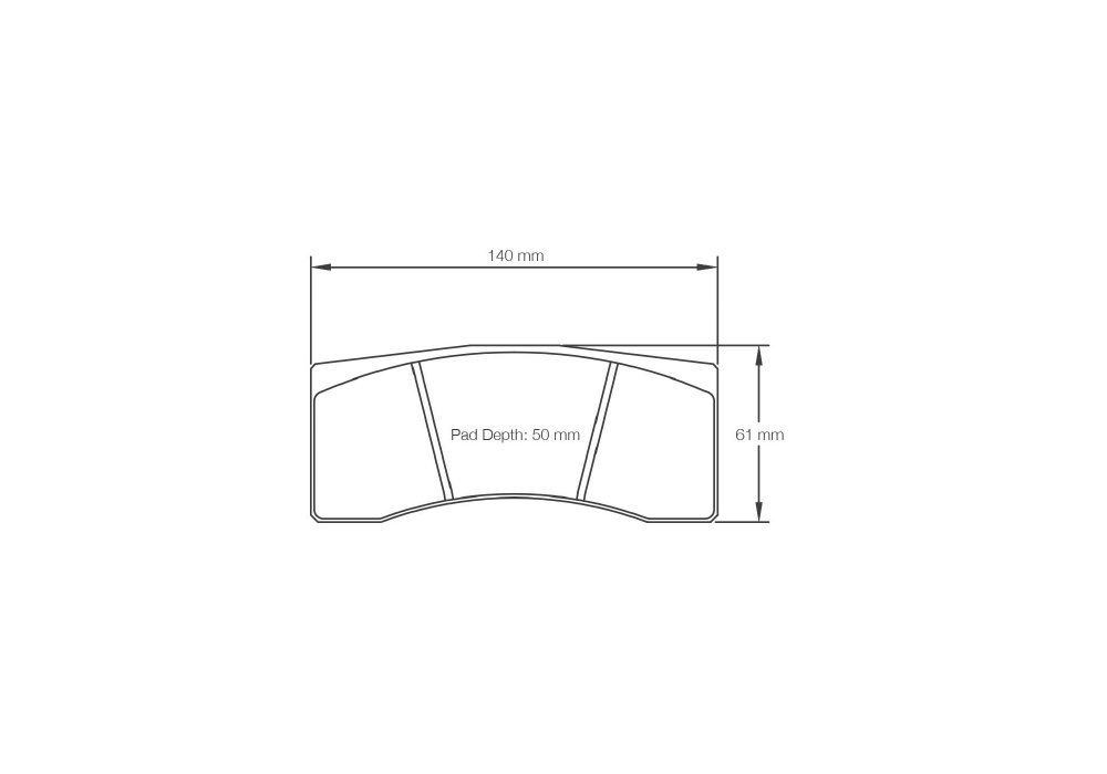 Pagid Racing Brake Pads – Shape 8030 (RST 5E) - pad shape drawing