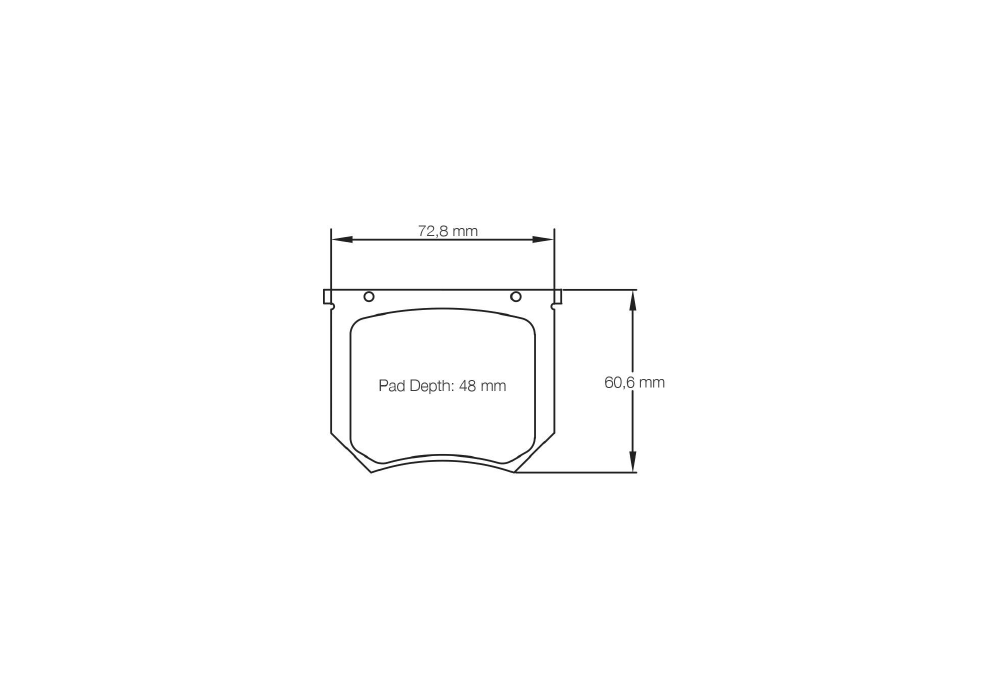 Pagid Racing Brake Pads – Shape 8032 (RSH 3, RSH 29E, RSH 42) - pad shape drawing