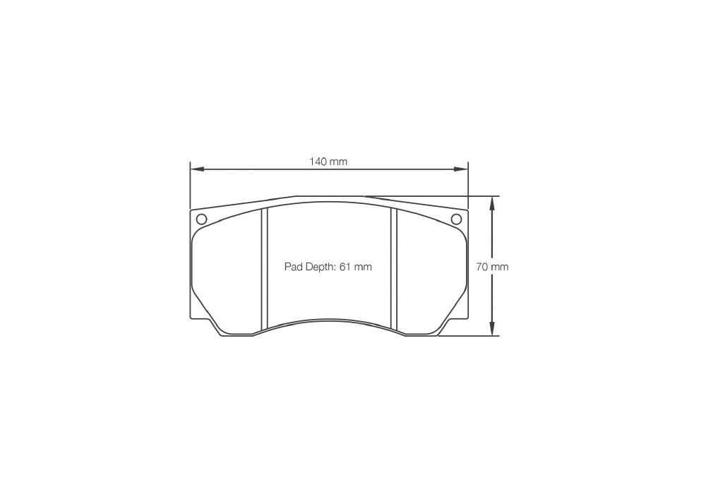 Pagid Racing Brake Pads – Shape 8033 (RST 1, RST 5E) - pad shape drawing
