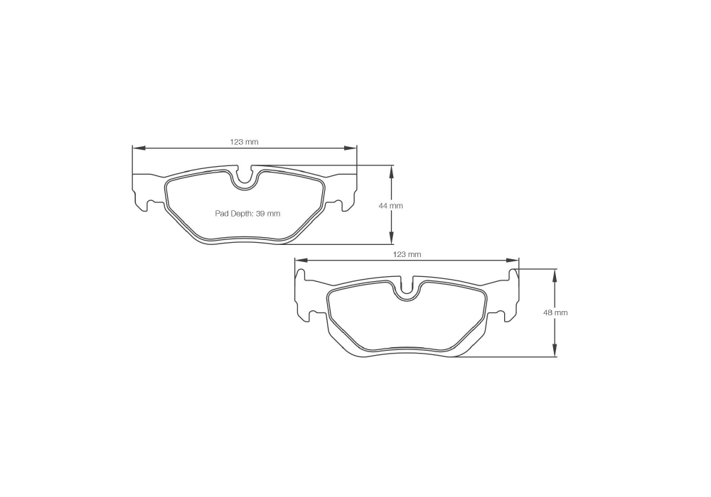 Pagid Racing Brake Pads – Shape 8035 (RSL 29, RSL 1) - pad shape drawing
