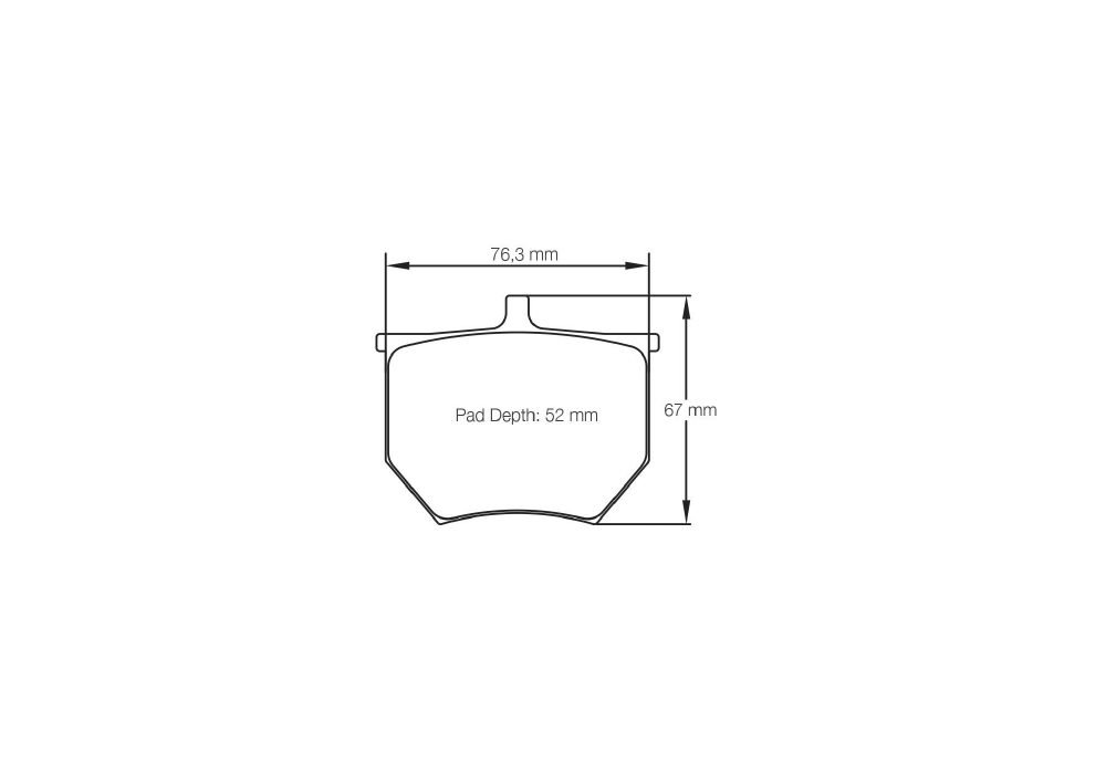 Pagid Racing Brake Pads – Shape 8040 (RSH 42) - pad shape drawing