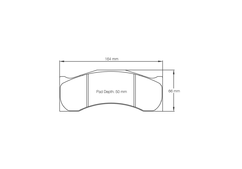 Pagid Racing Brake Pads – Shape 8044 (RST 3) - pad shape drawing