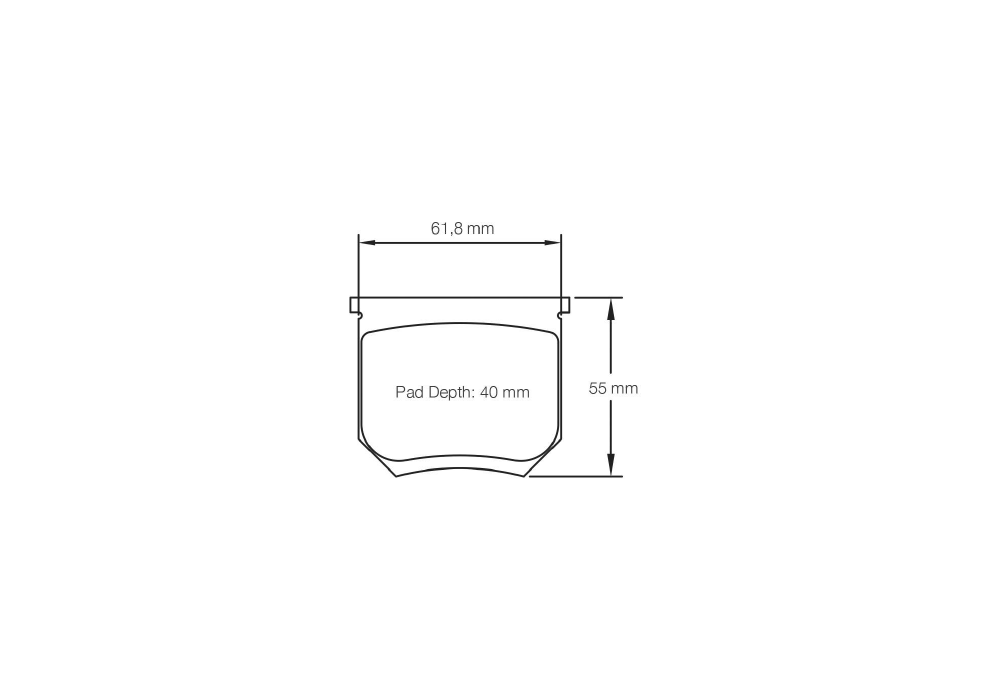 Pagid Racing Brake Pads – Shape 8055 (RSH 42) - pad shape drawing