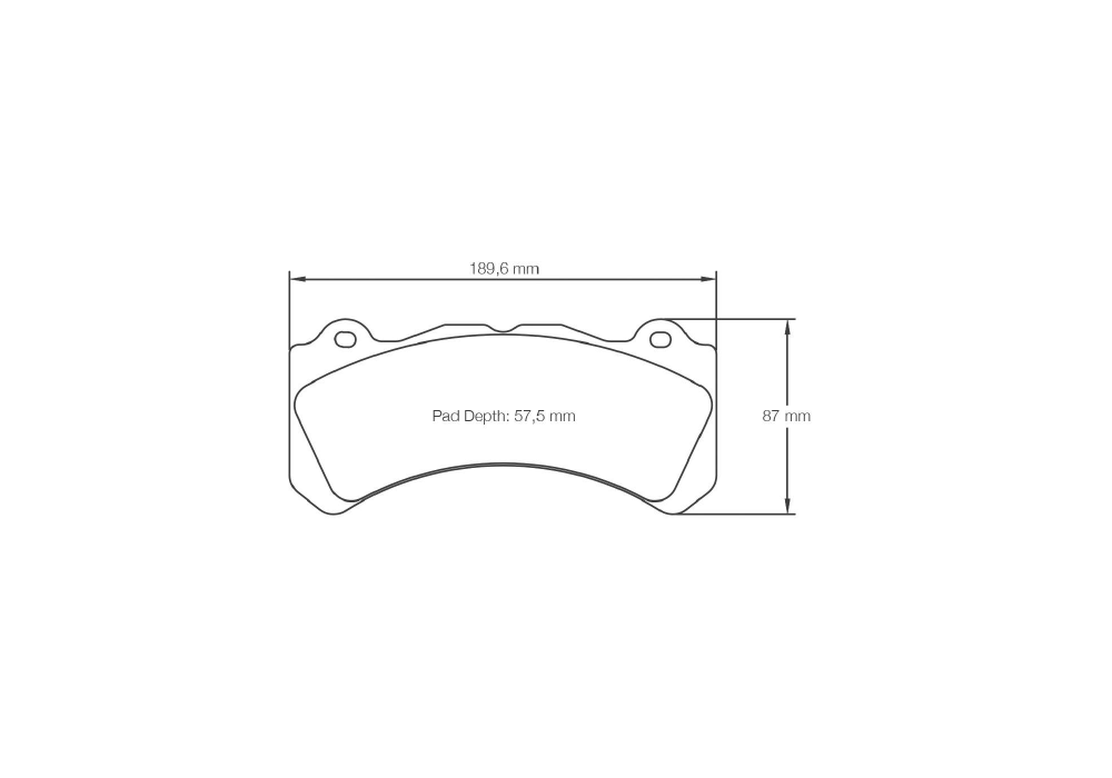 Pagid Racing Brake Pads – Shape 8062 (RSL 29, RSL 1) - pad shape drawing