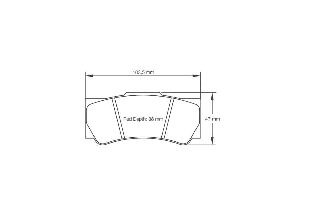 Pagid Racing Brake Pads – Shape 8078 (RS 42) - pad shape drawing