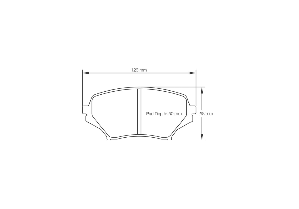 Pagid Racing Brake Pads – Shape 8082 (RSL 29, RST 3) - pad shape drawing