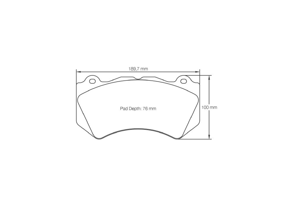 Pagid Racing Brake Pads – Shape 8083 (RSC 1, RSL 1) - pad shape drawing