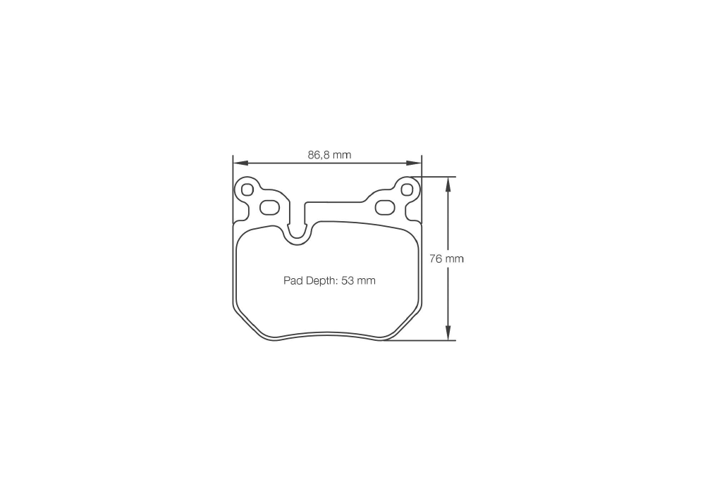 Pagid Racing Brake Pads – Shape 8085 (RSL 29) - pad shape drawing