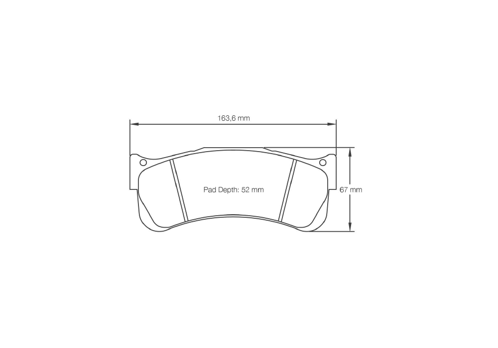 Pagid Racing Brake Pads – Shape 8087 - pad shape drawing