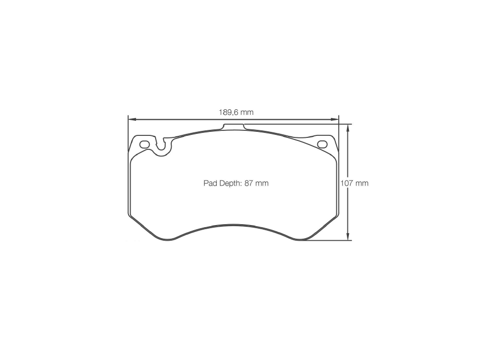 Pagid Racing Brake Pads – Shape 8088 (RSC 1, RSL 29) - pad shape drawing