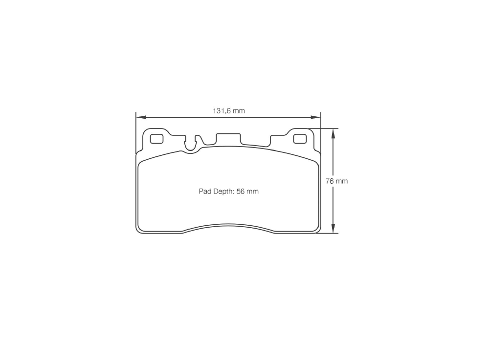 Pagid Racing Brake Pads – Shape 8089 (RSC 1) - pad shape drawing