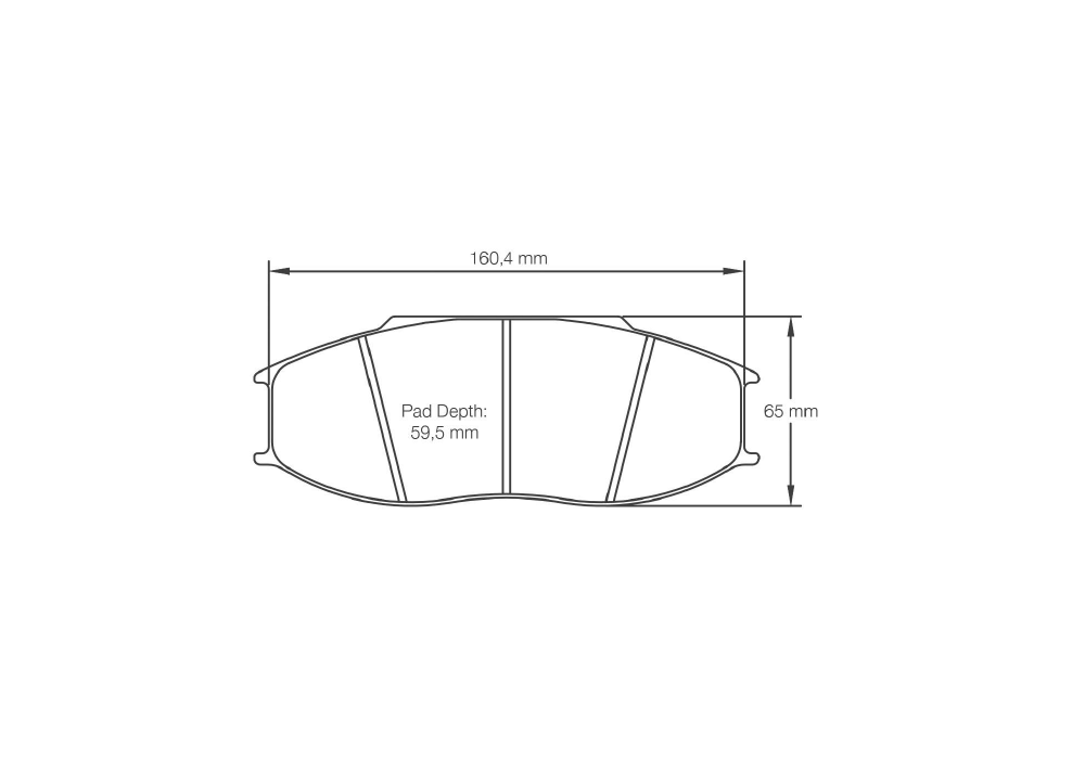 Pagid Racing Brake Pads – Shape 8092 (RSL 1) - pad shape drawing
