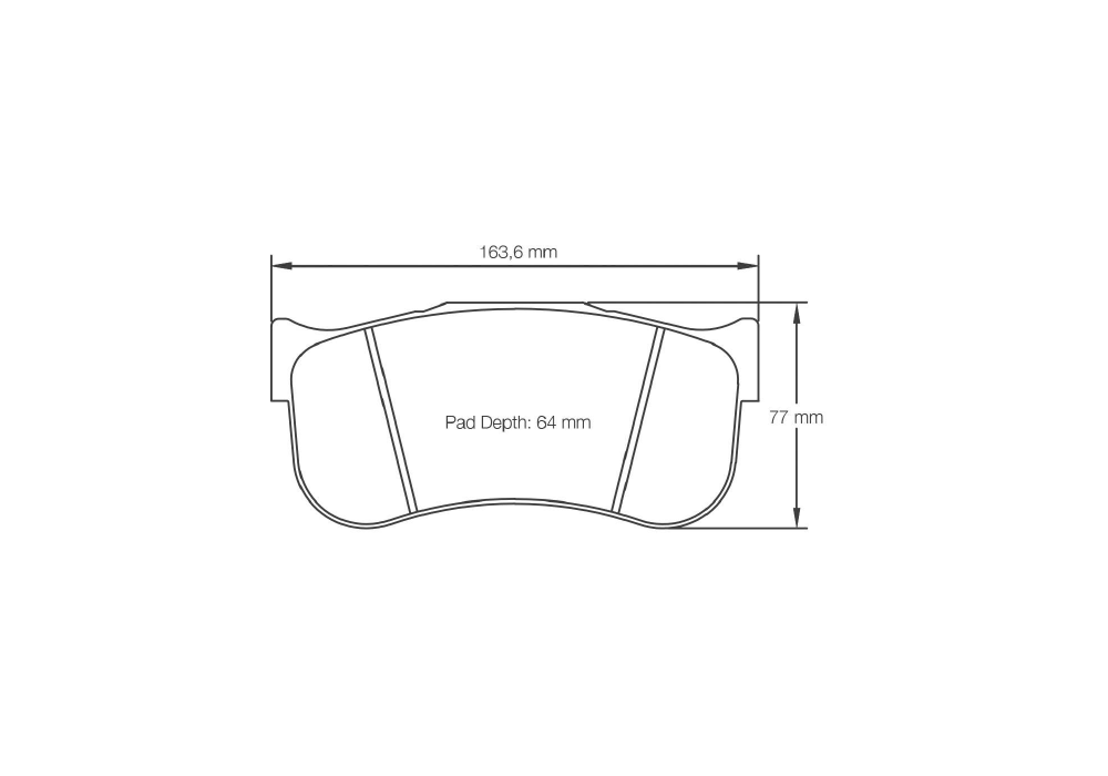 Pagid Racing Brake Pads – Shape 8100 - pad shape drawing