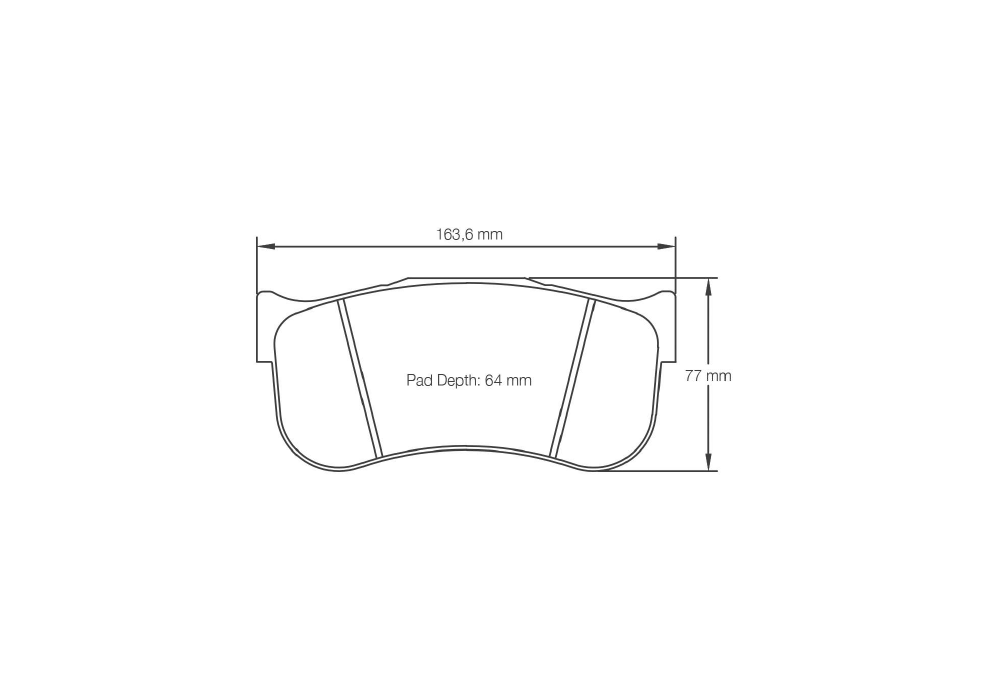 Pagid Racing Brake Pads – Shape 8101 - pad shape drawing