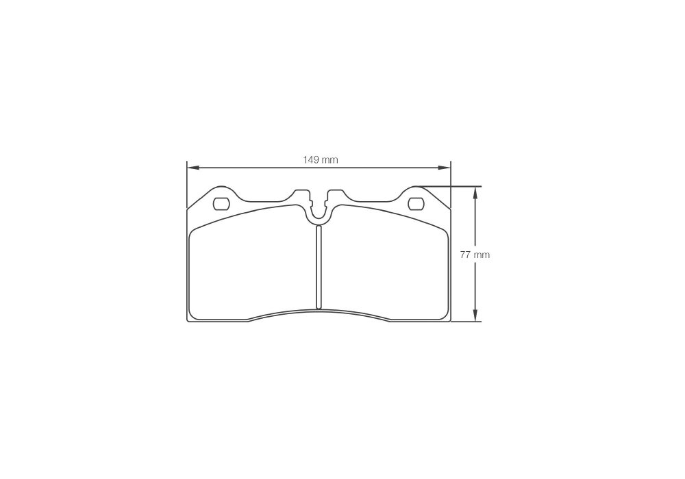 Pagid Racing Brake Pads – Shape 8187 (RSC 1) - pad shape drawing