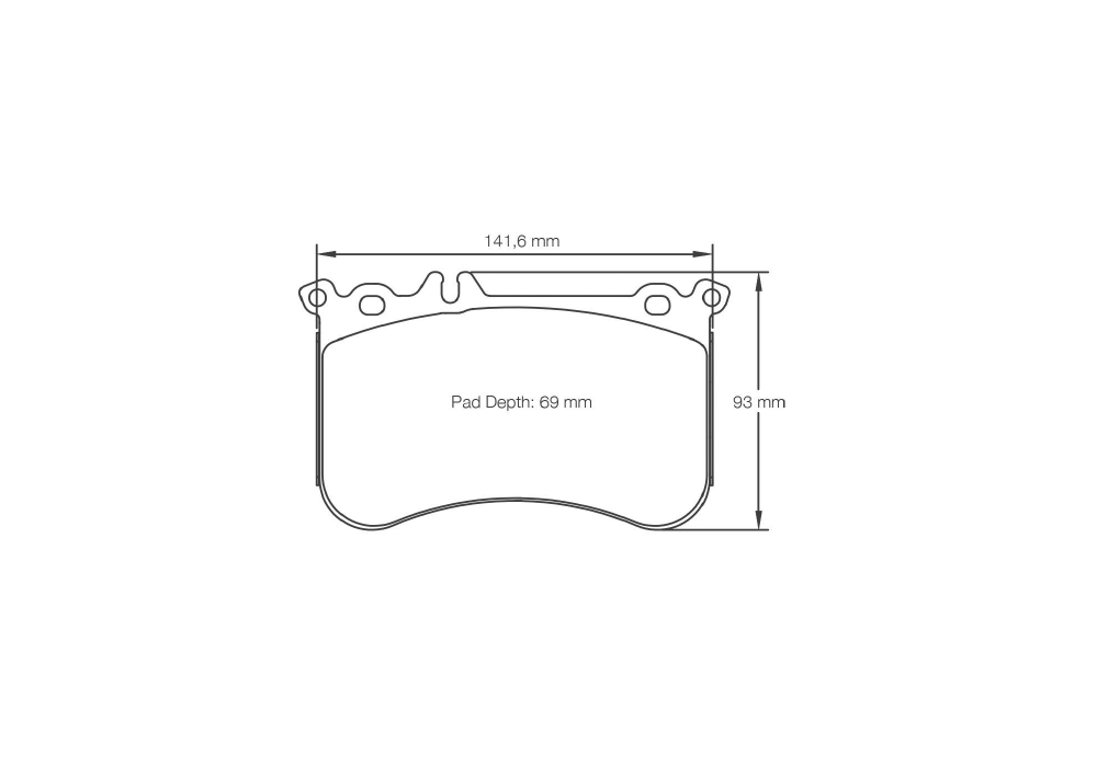 Pagid Racing Brake Pads – Shape 8188 (RSL 29) - pad shape drawing