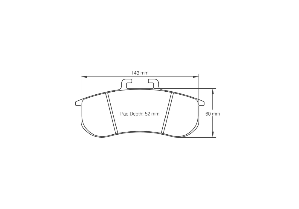 Pagid Racing Brake Pads – Shape 8197 (RSL 29) - pad shape drawing