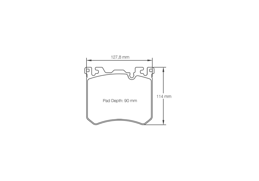 Pagid Racing Brake Pads – Shape 8200 (RSC 1) - pad shape drawing