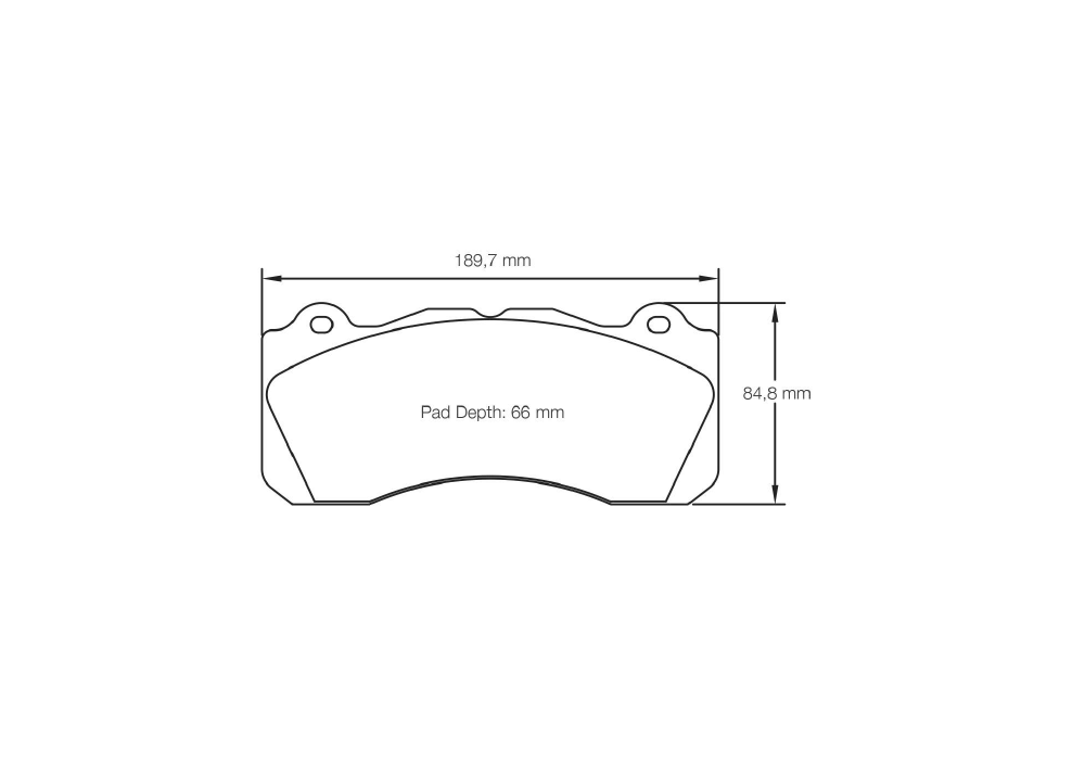 Pagid Racing Brake Pads – Shape 8203 (RSL 29) - pad shape drawing