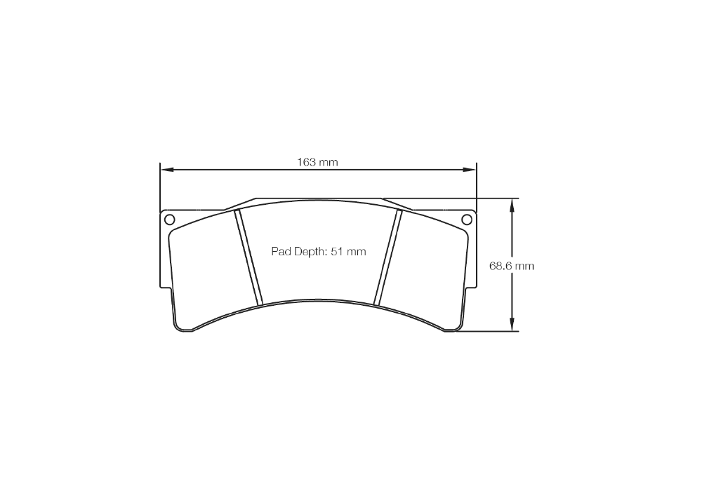 Pagid Racing Brake Pads – Shape 8233 (RST 1) - pad shape drawing