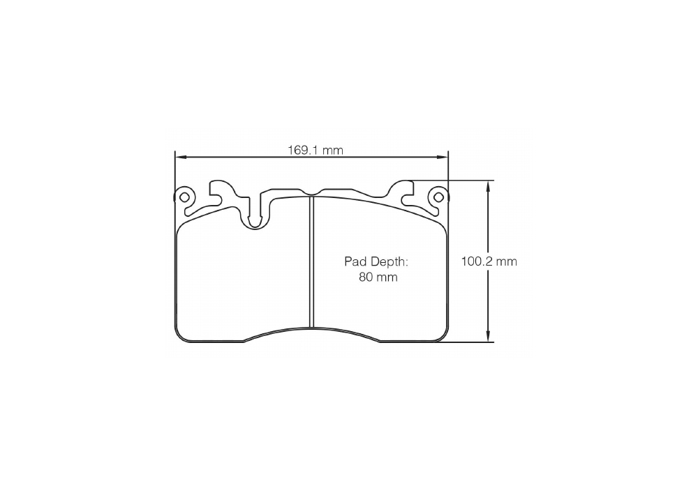 Pagid Racing Brake Pads – Shape 8269 (RSC 1) - pad shape drawing
