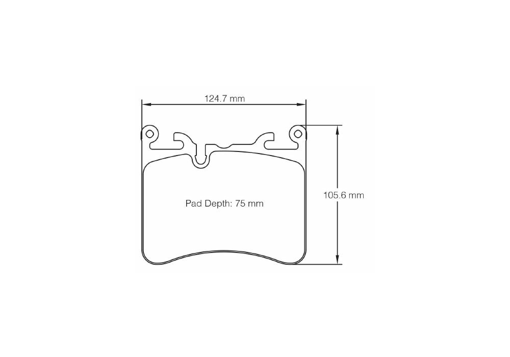 Pagid Racing Brake Pads – Shape 8270 (RSC 1) - pad shape drawing
