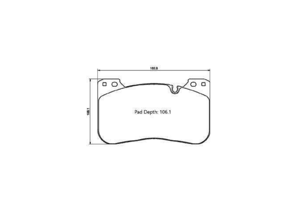 Pagid Racing Brake Pads – Shape 8288 (RSL 29, RSC 1) - pad shape drawing