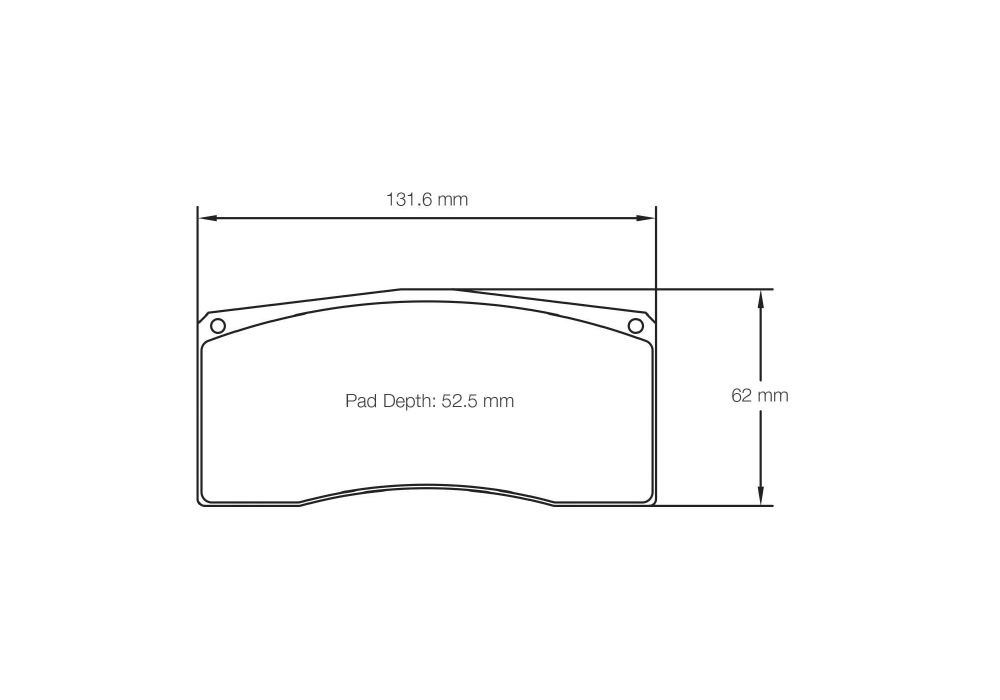 Pagid Racing Brake Pads – Shape 8312 (RSL 19, RSL D1) - pad shape drawing